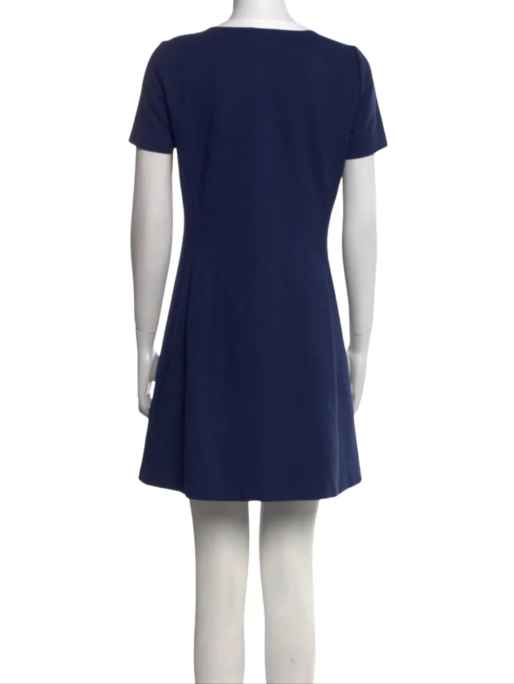 TORY BURCH KIMBERLY ZIP-FRONT DRESS IN NAVY SEA size XS